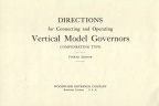 DIRECTIONS for Connecting and Operating VERTICAL MODEL GOVERNORS    0